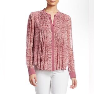 JOIE Tassa Pleated Snake Print Silk Blouse